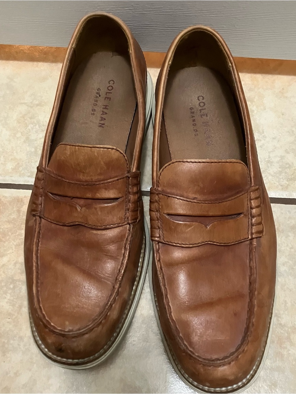 Cole Haan Men’s Brown Faux Leather Loafers Size 8m